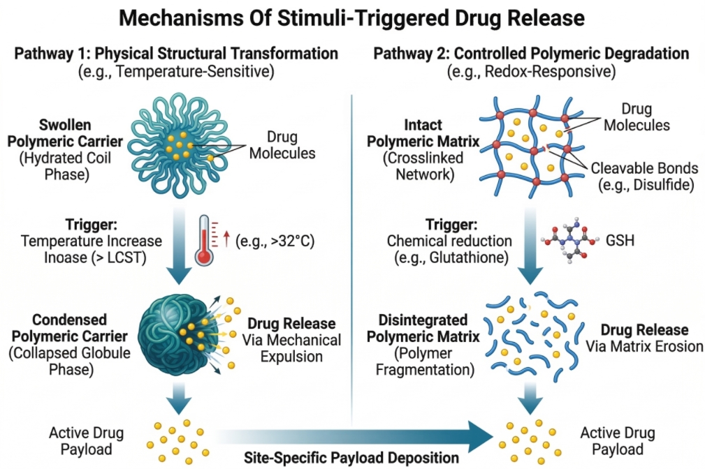 Stimuli-triggered drug release mechanisms.