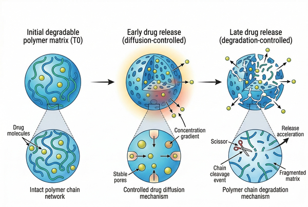 Biodegradable polymer degradation controlled drug release mechanism