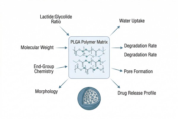 PLGA properties and release control