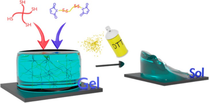 Preparation of redox-responsive hydrogels by maleimide