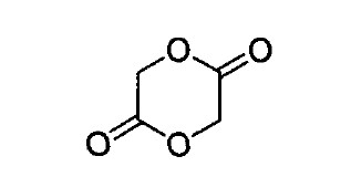 Chemical structure of glycolide.