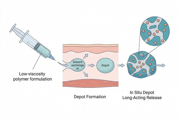In Situ Forming Polymeric Depots for Long-Acting Drug Delivery: Formulation Design and Release Control