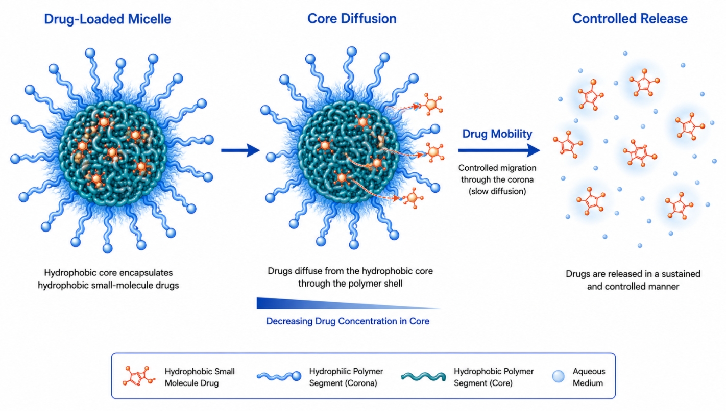 polymer micelle hydrophobic drug release mechanism