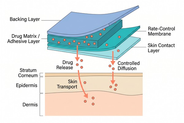 transdermal patch layer structure
