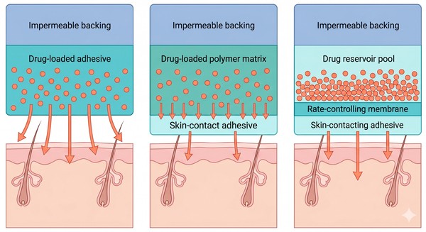 Polymeric Transdermal Patches for Long-Acting Drug Delivery: Matrix Design and Release Control